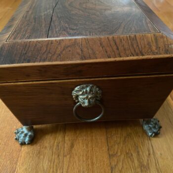 antique small inlaid wood casket box - view 5