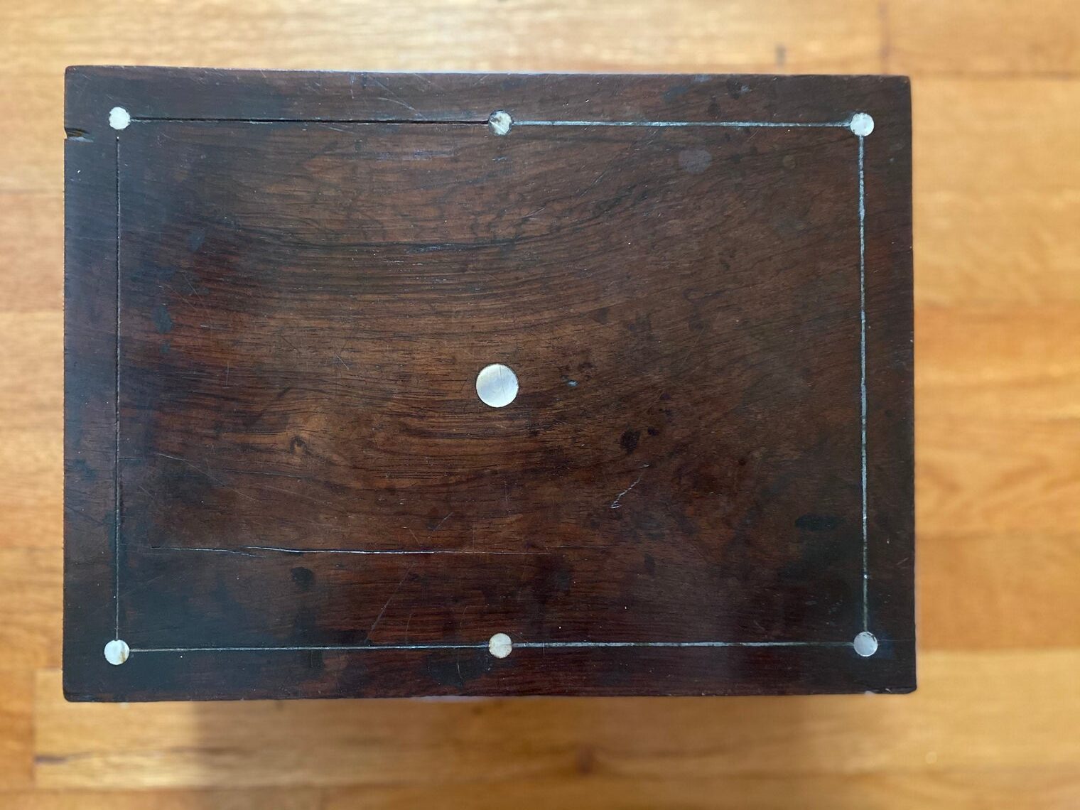 antique rosewood jewelry sewing box - view 1