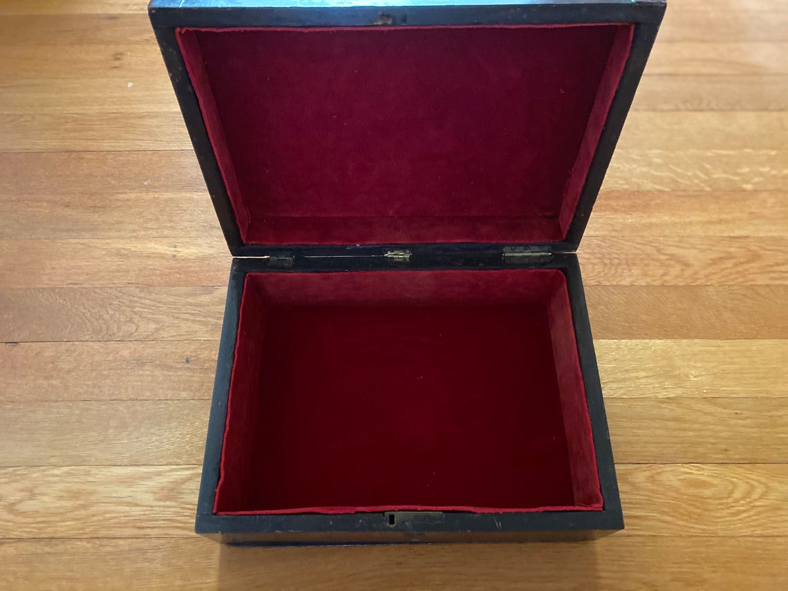 antique rosewood jewelry sewing box - view 2