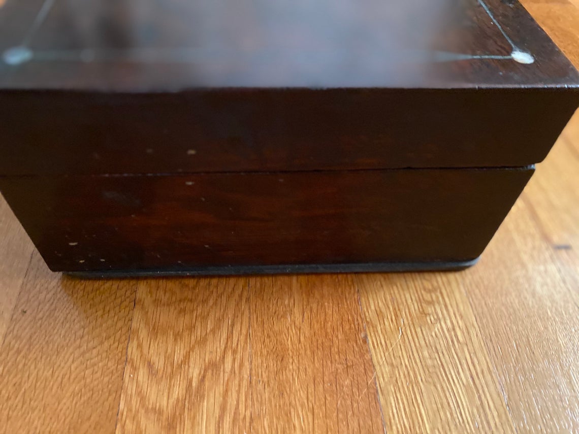 antique rosewood jewelry sewing box - view 6
