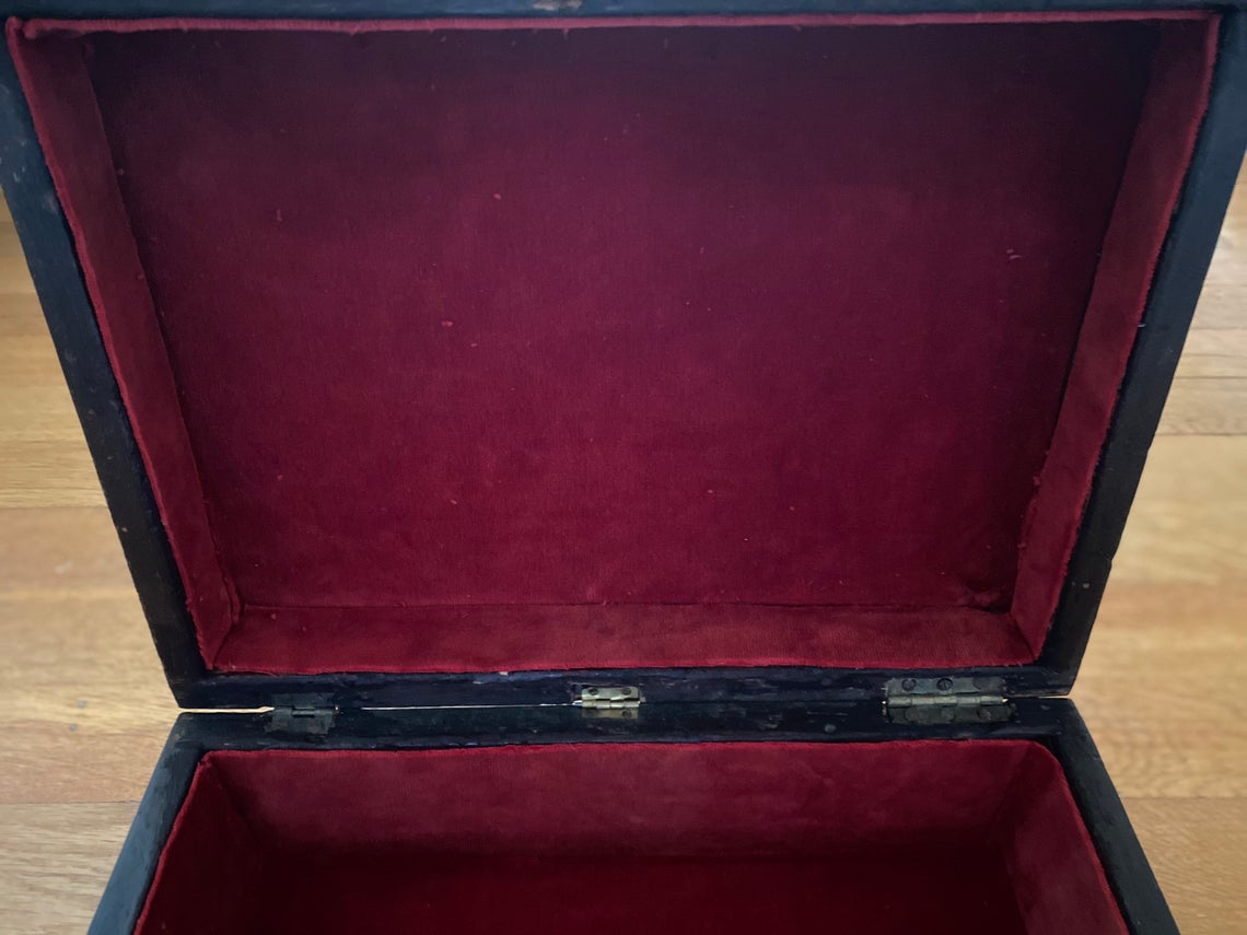 antique rosewood jewelry sewing box - view 8