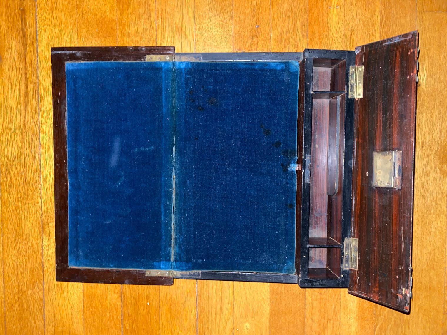antique english lap desk with metal decorations - view 3