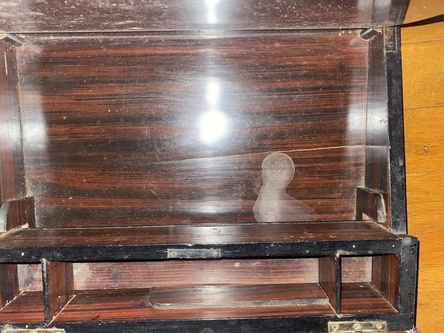 antique english lap desk with metal decorations - view 8