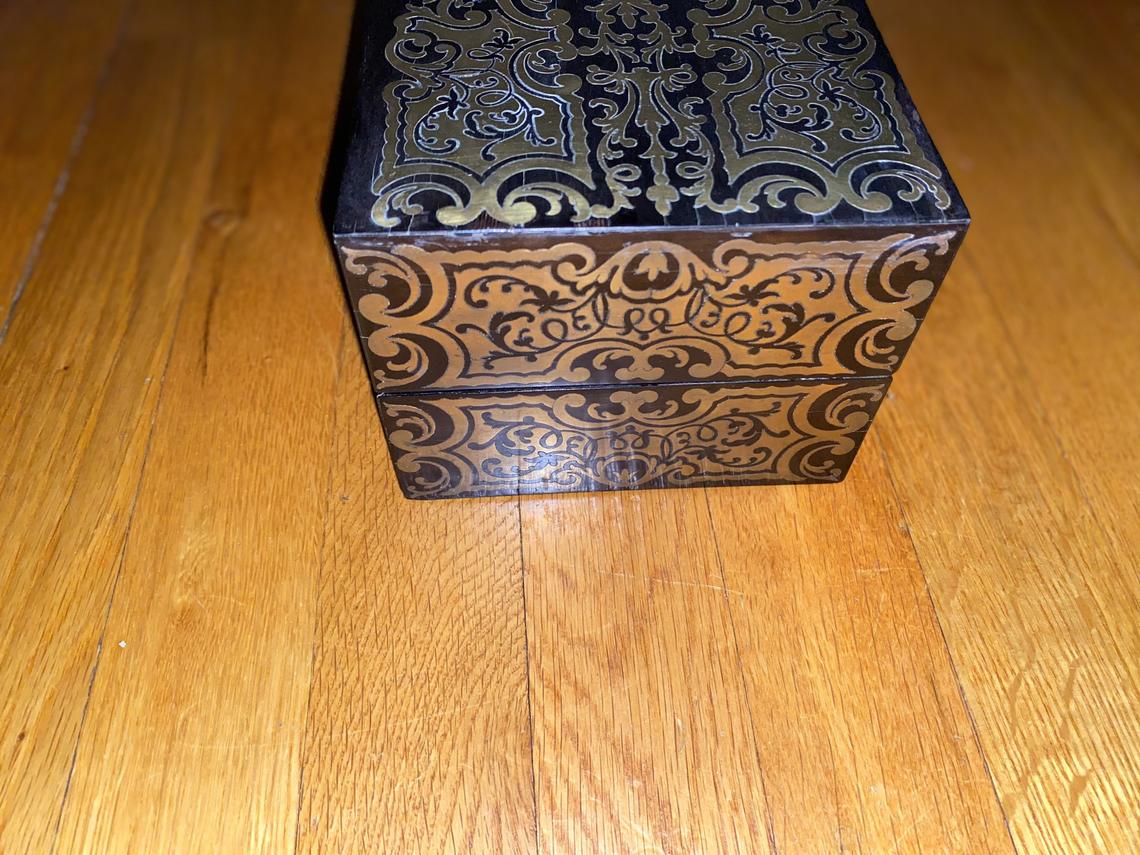 regency boulle box with barrons lock - view 5