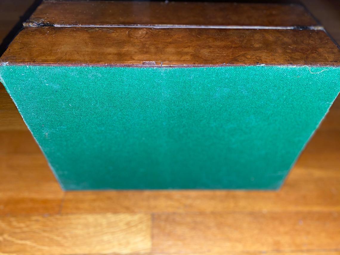burr walnut writing slope mop abalone banding - view 10