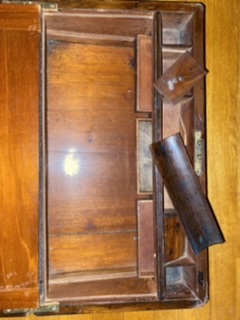 Antique Victorian Rosewood Lap Desk - Front/Bottom Storage Area, Secret Compartments
