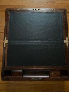 Antique Victorian Rosewood Lap Desk Writing Area/Slope