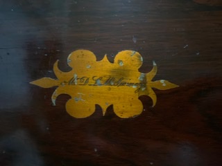 Antique Victorian Rosewood Lap Desk - Name Plate