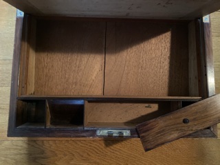 Antique Lap Desk with Green Velvet Slope