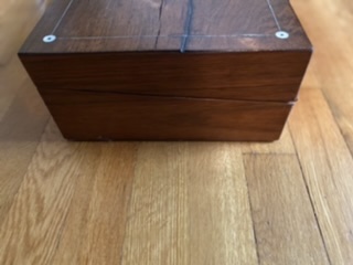 Antique Lap Desk with Green Velvet Slope