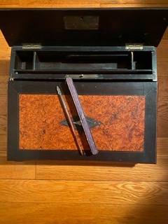 Antique Lap Desk and Quill Pen